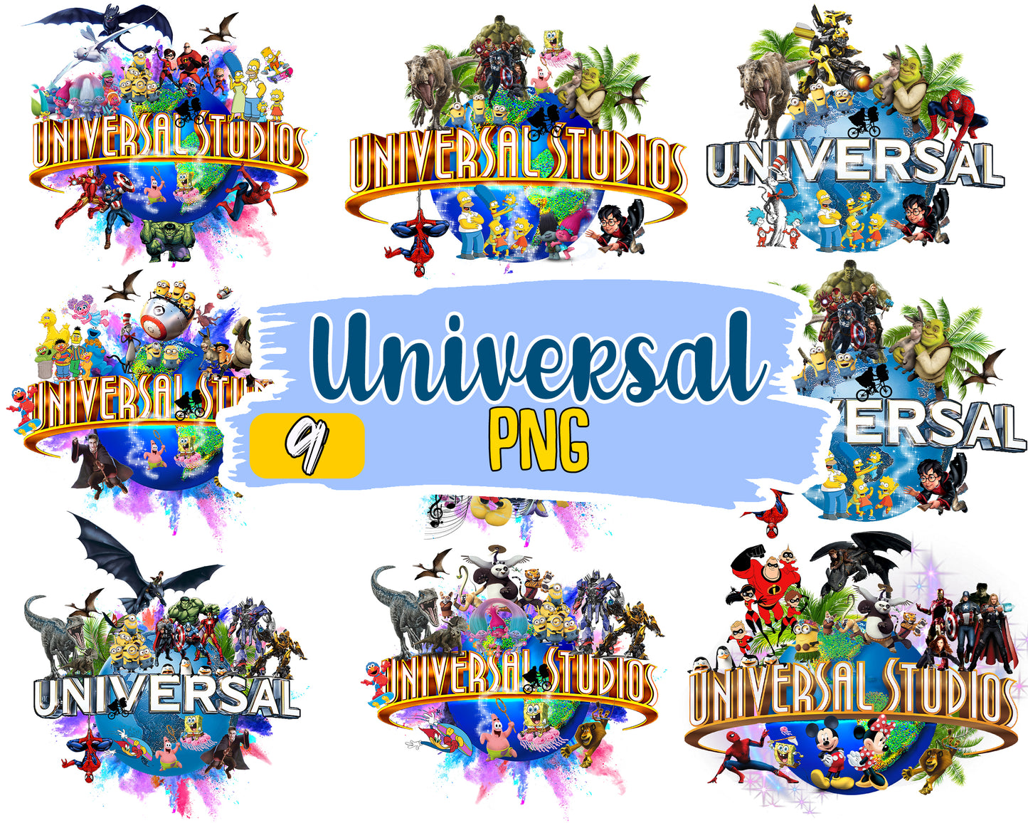 Universal studio movie bundle png, universal studio png