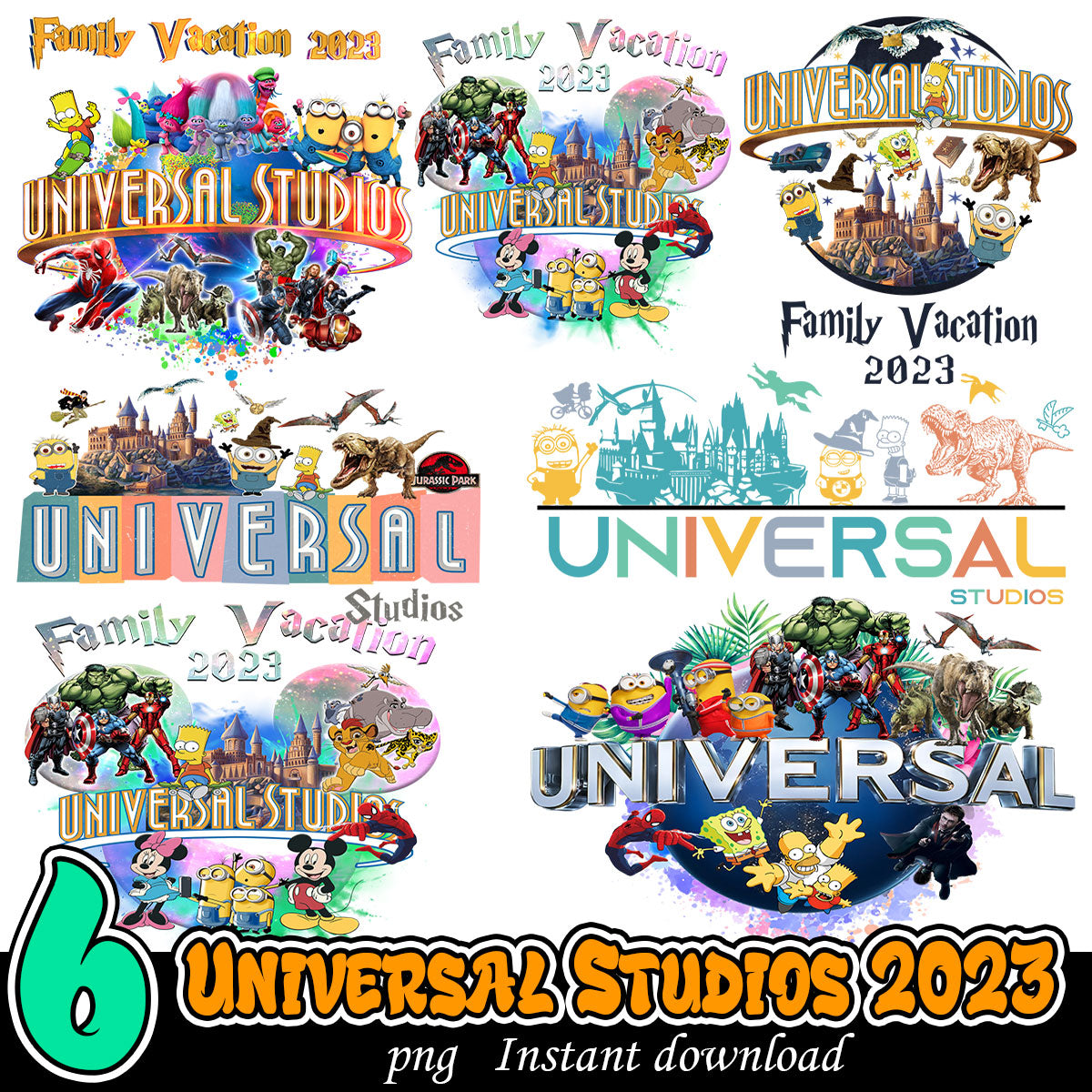 Universal Studios 2023 Bundle, Universal Studios art png bundle