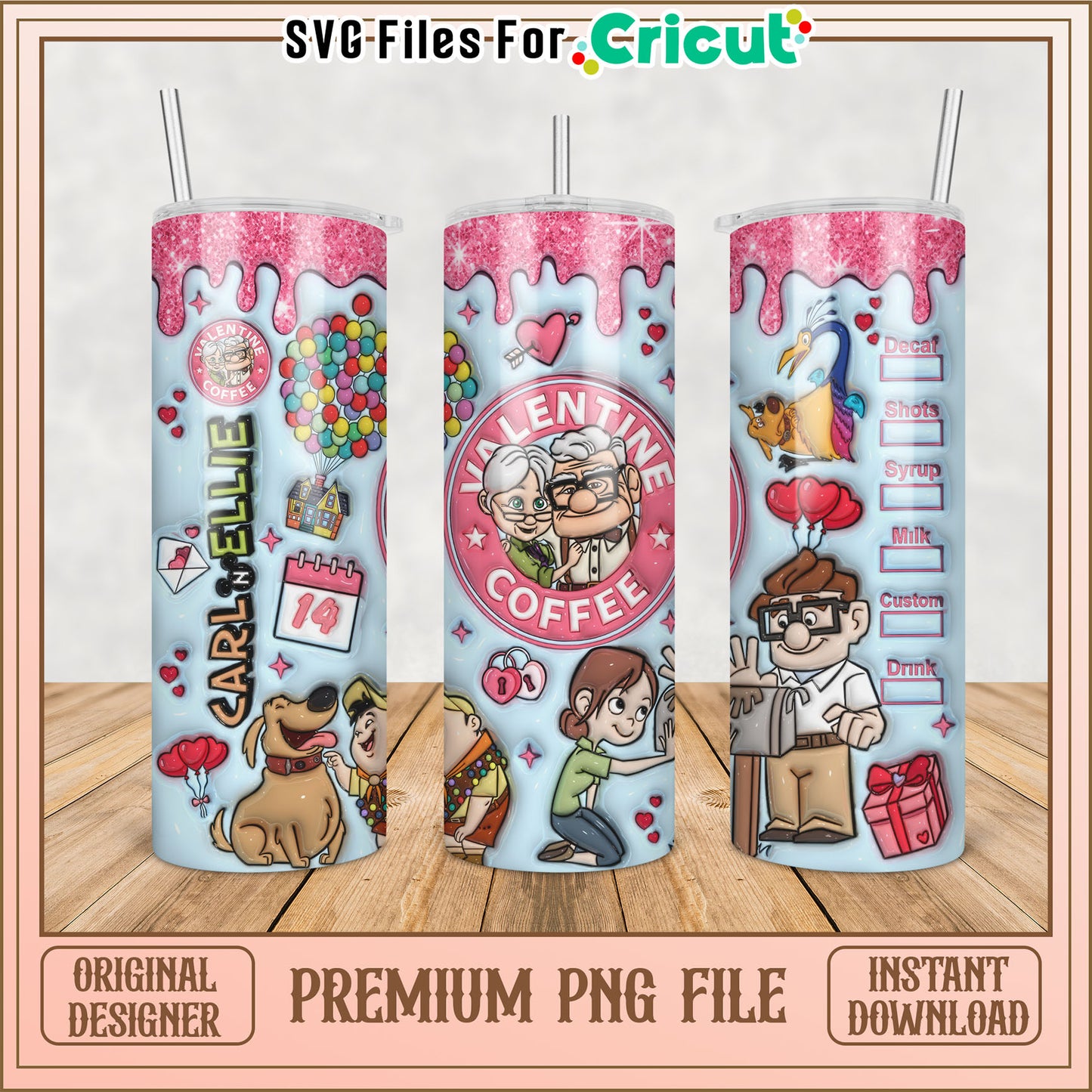 Up PNG Valentines Day Up Tumbler Design
