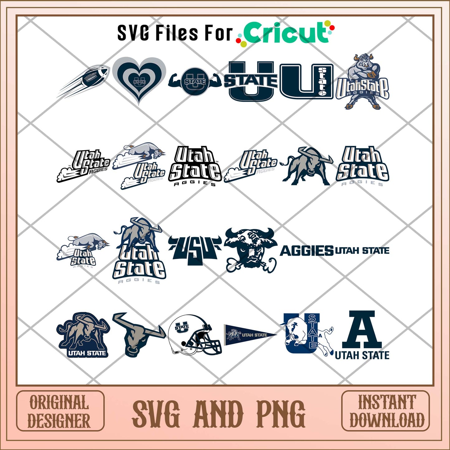 Utah state svg, Utah state aggies svg bundle, NCAA svg
