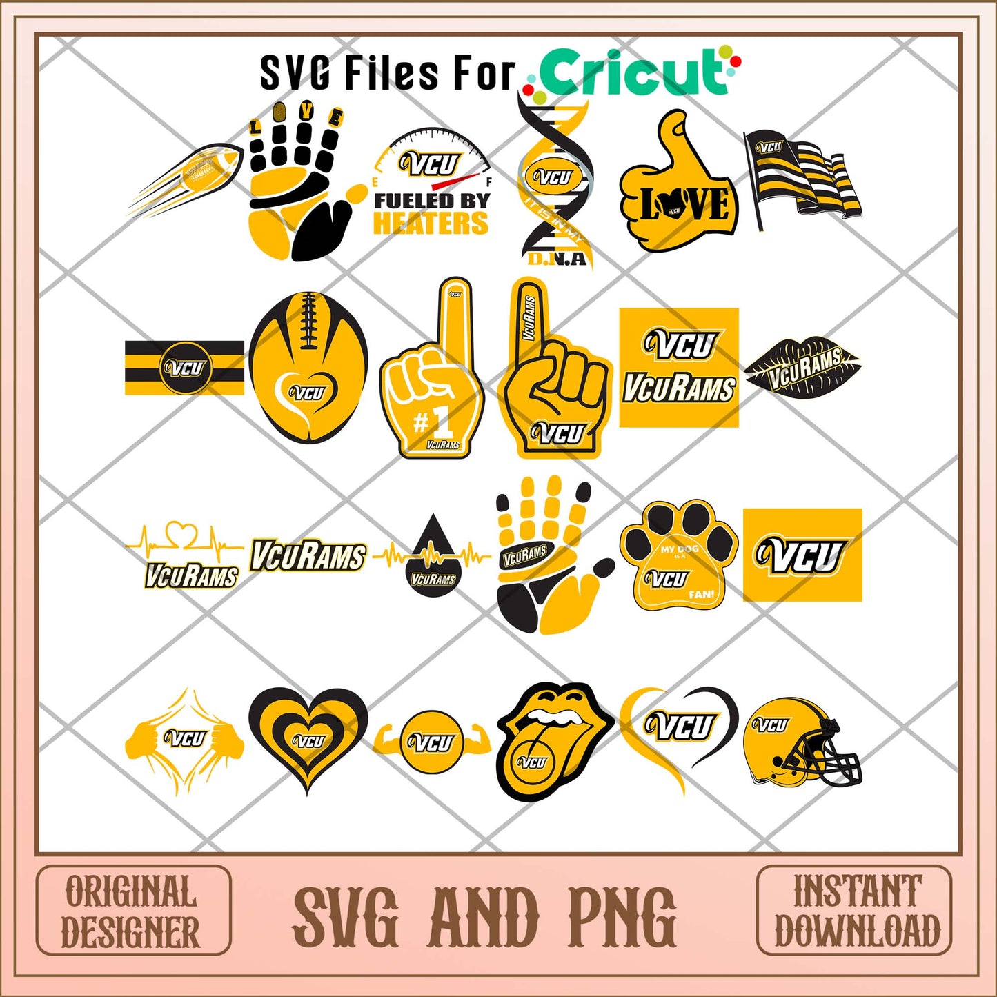 VCU Rams hand svg, VCU Rams college svg bundle, NCAA svg