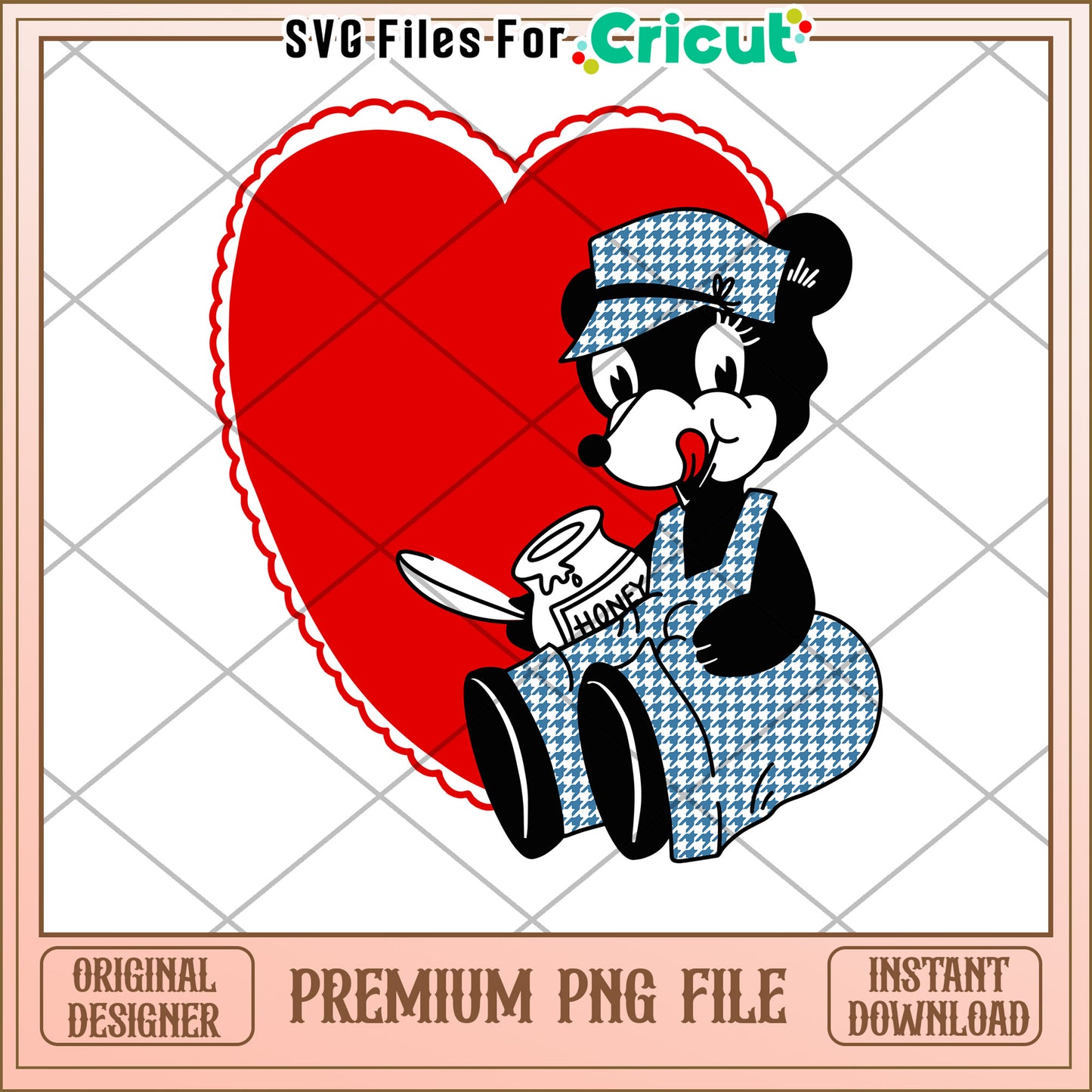 Valentine Bear PNG Instant Download