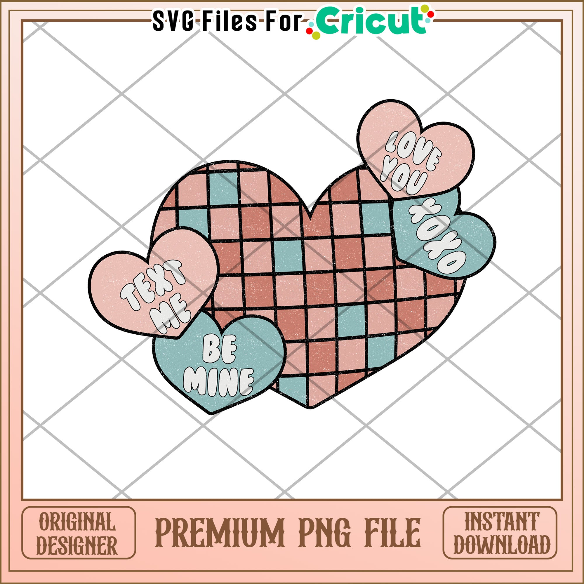 Valentine Hearts PNG Instant Download – svg files for cricut