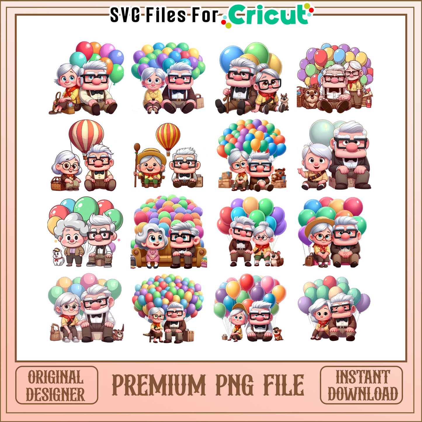 Carl fredricksen couple bundle png, carl fredricksen up png
