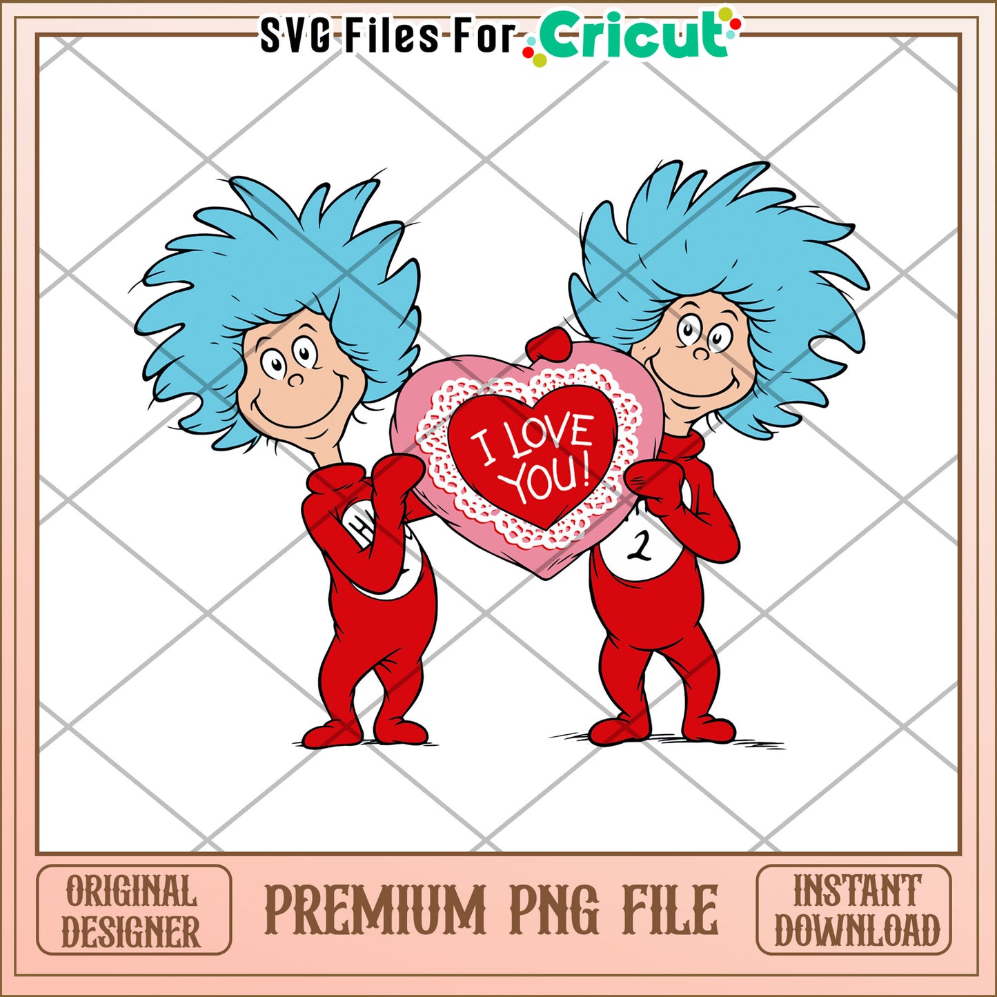 Valentine's Day Thing 1 & 2 PNG