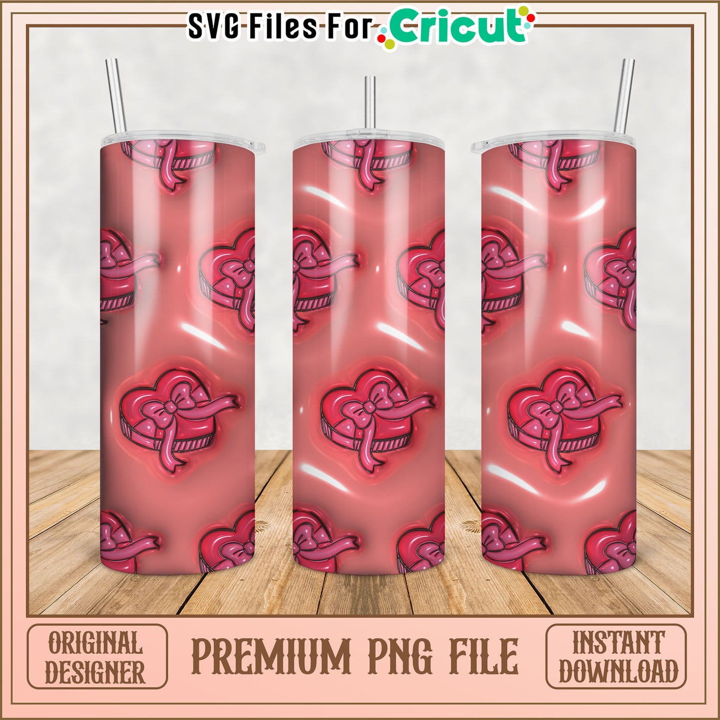 Valentine's Day Tumbler PNG Design