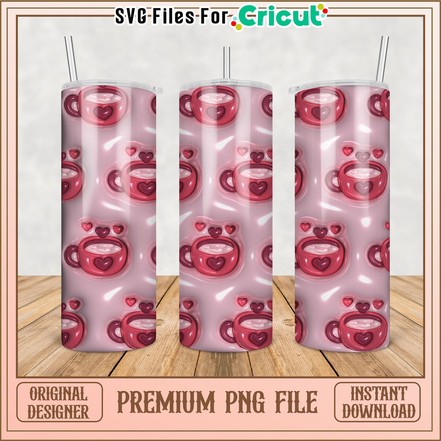 Valentines Day Coffee Tumbler PNG