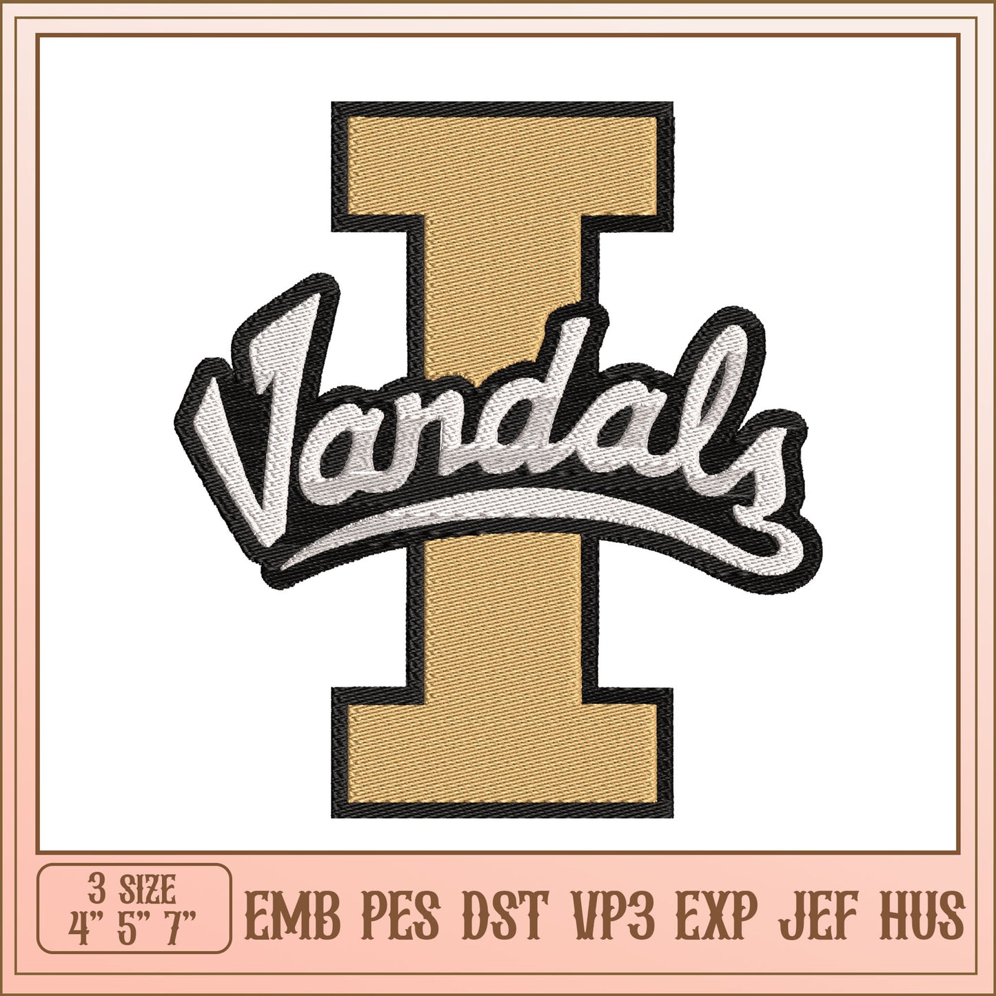 Vandals Embroidery Design I Letter Logo for Custom Projects