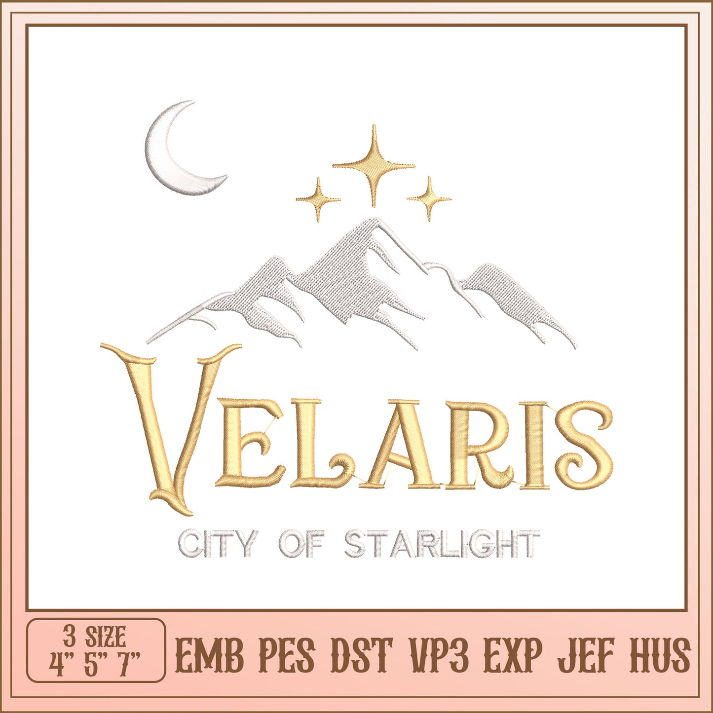 Velaris Embroidery Design City of Starlight