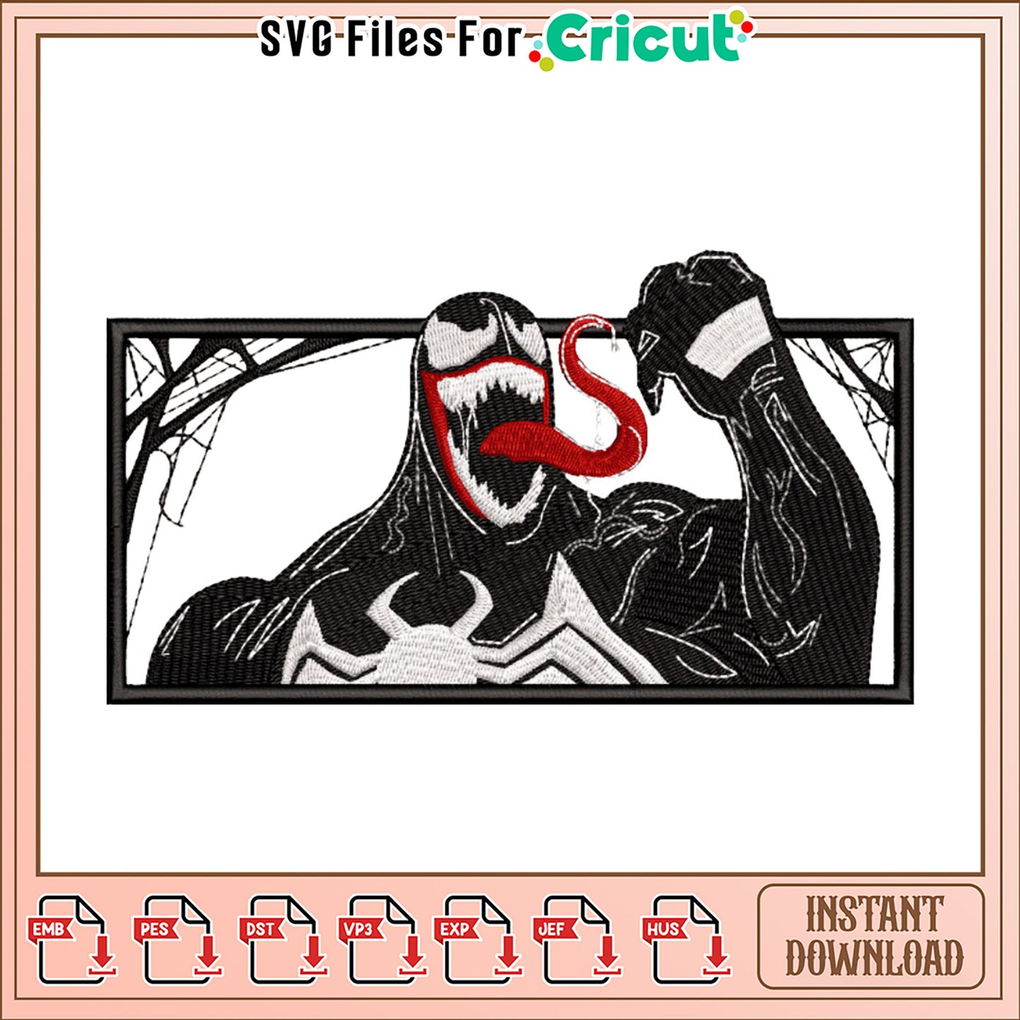 Venom Embroidery Design Instant Download