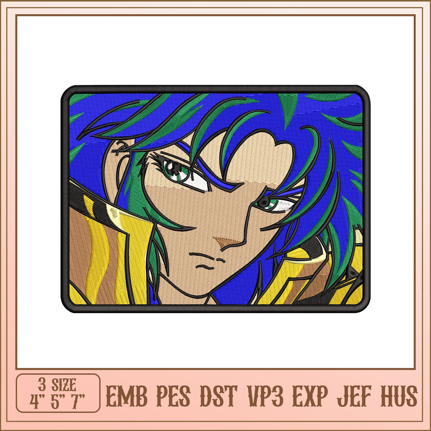 Vibrant Character Embroidery Design in Multiple Formats Available