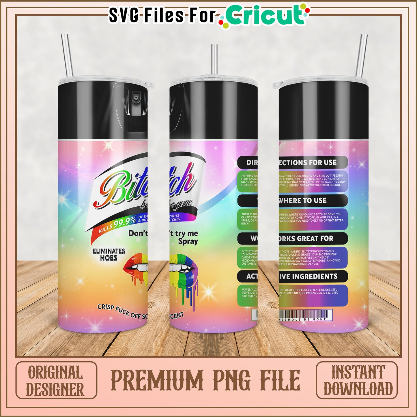 Vibrant Tumbler Design PNG for Cricut Crafting and Personalization