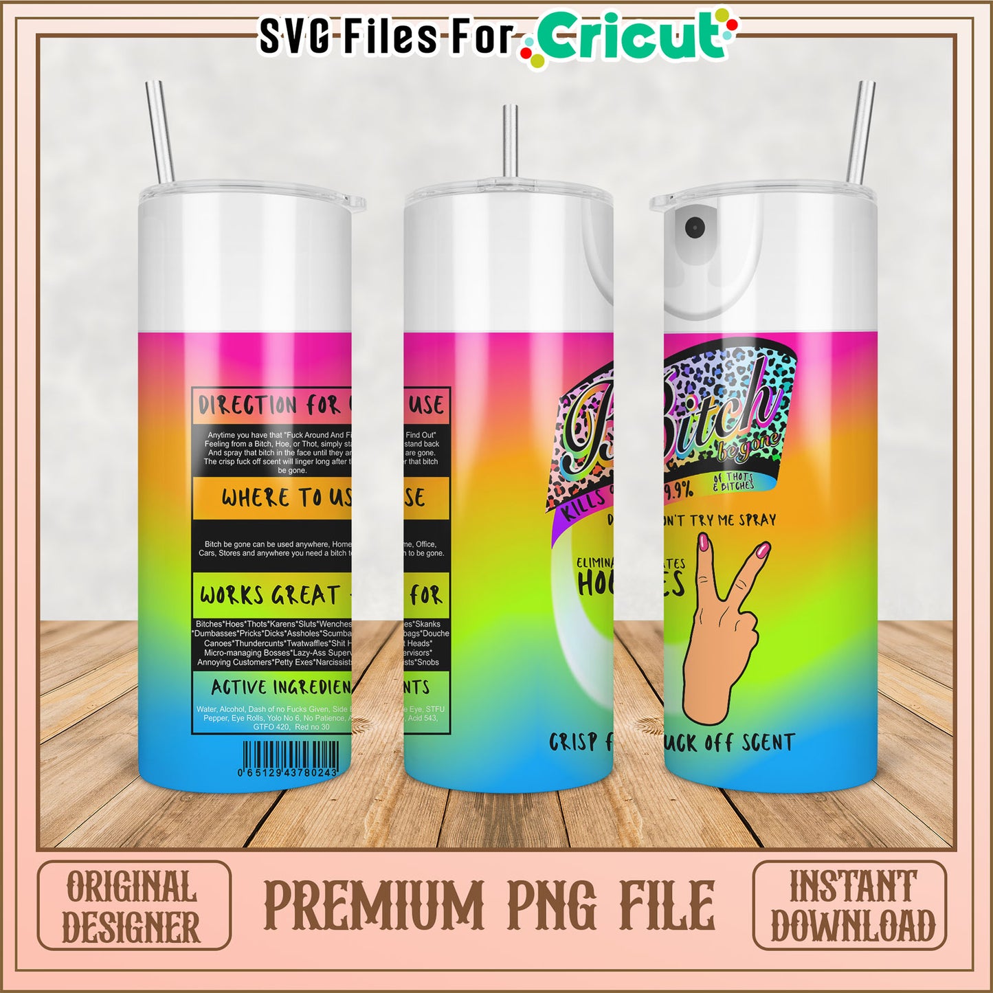 Vibrant Tumbler Design PNG for DIY Projects and Crafting Fun