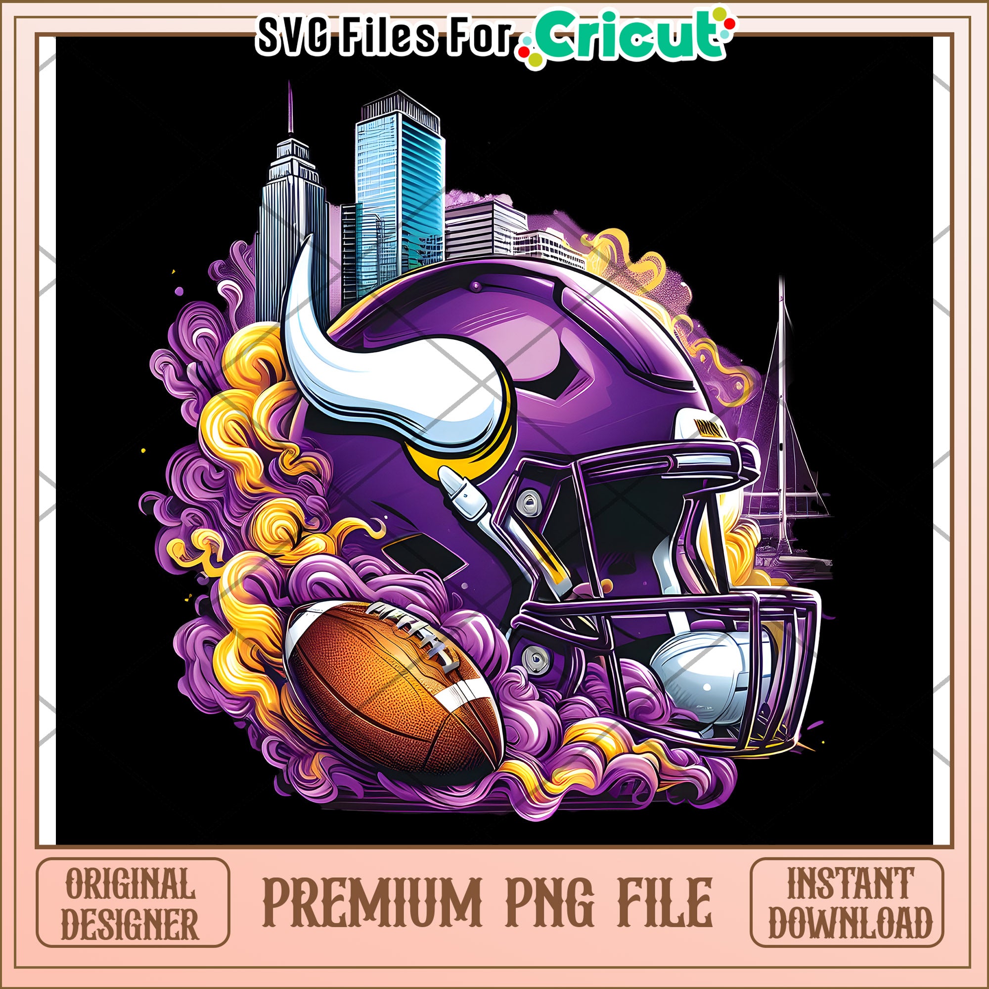 Retro Vikings Football Helmet Printable