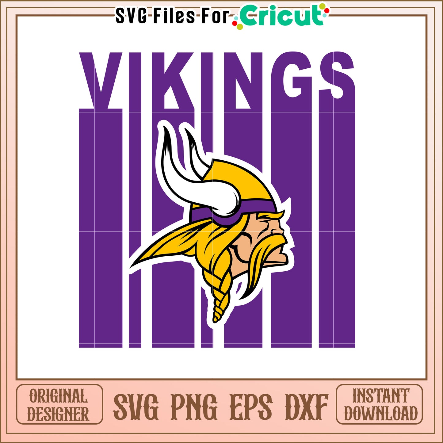 Vikings SVG Design Purple Team Logo