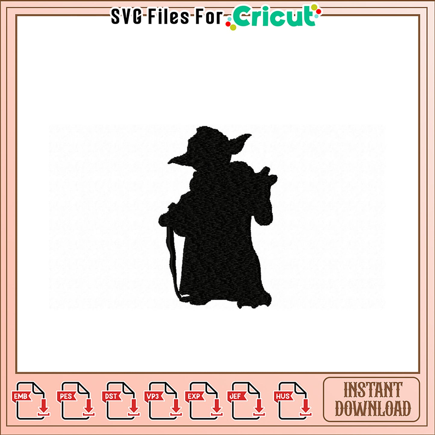 Vintage Cowboy Embroidery Design Instant Download Files