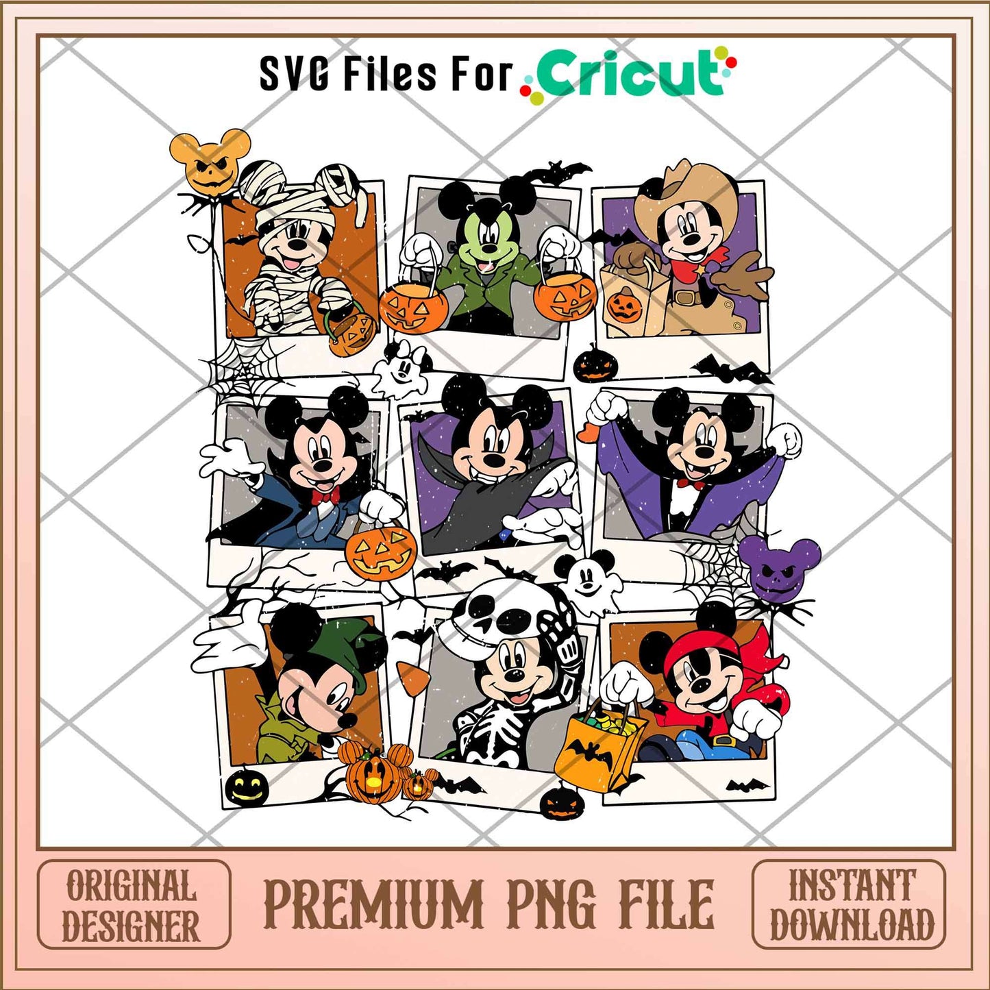 Vintage Mickey Friends Halloween png bundle, Disney characters png bundle, Digital Download