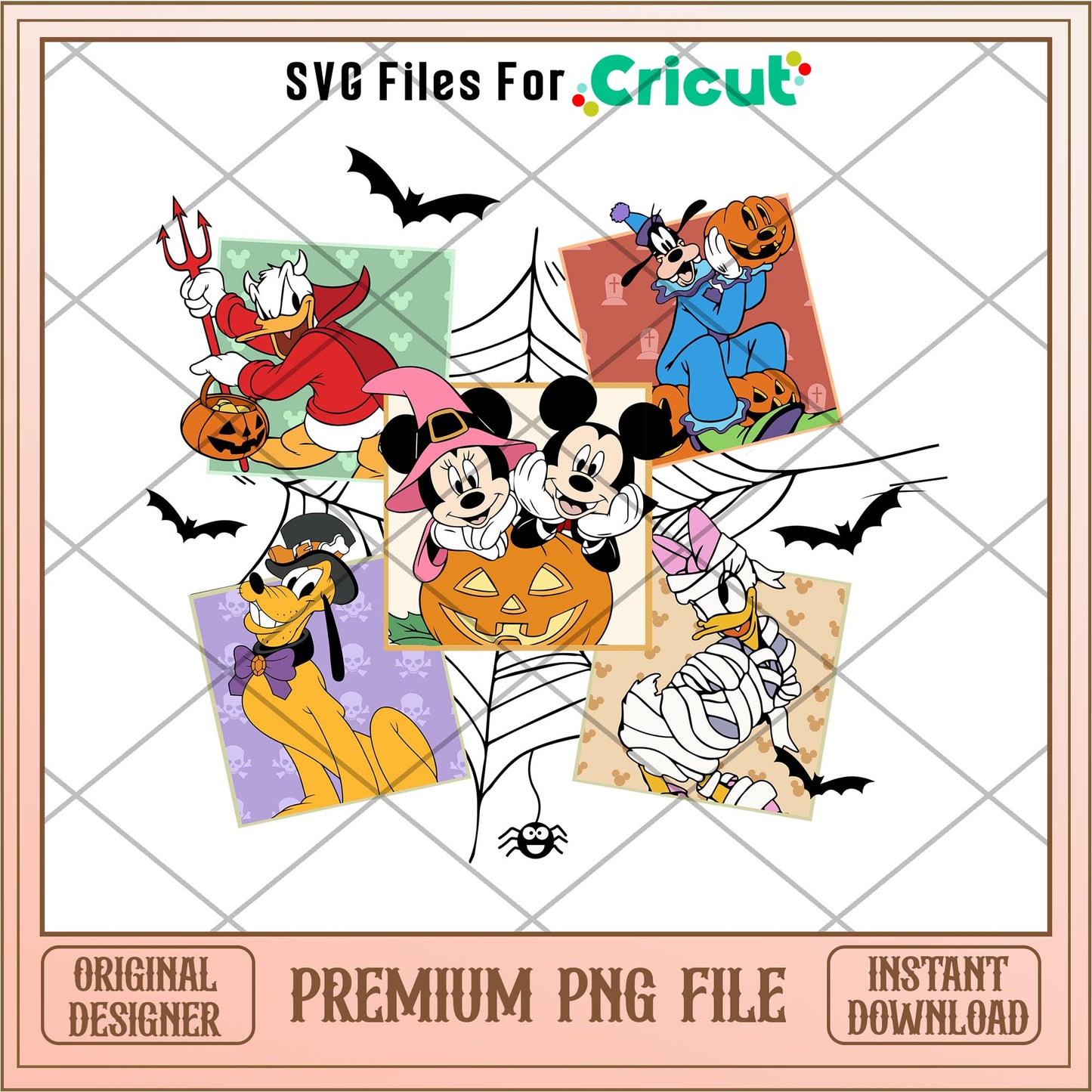 Vintage Mickey and Friends Halloween png, Disney characters png, Digital Download