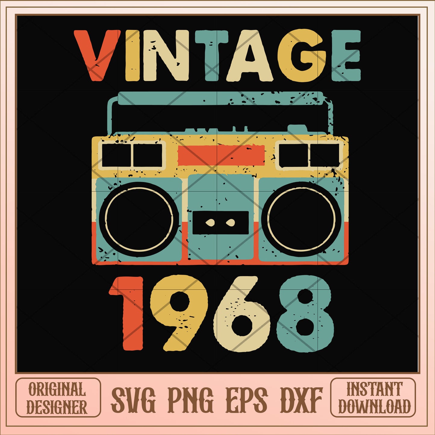 Vintage November 1968 svg, vintage svg, birthday svg