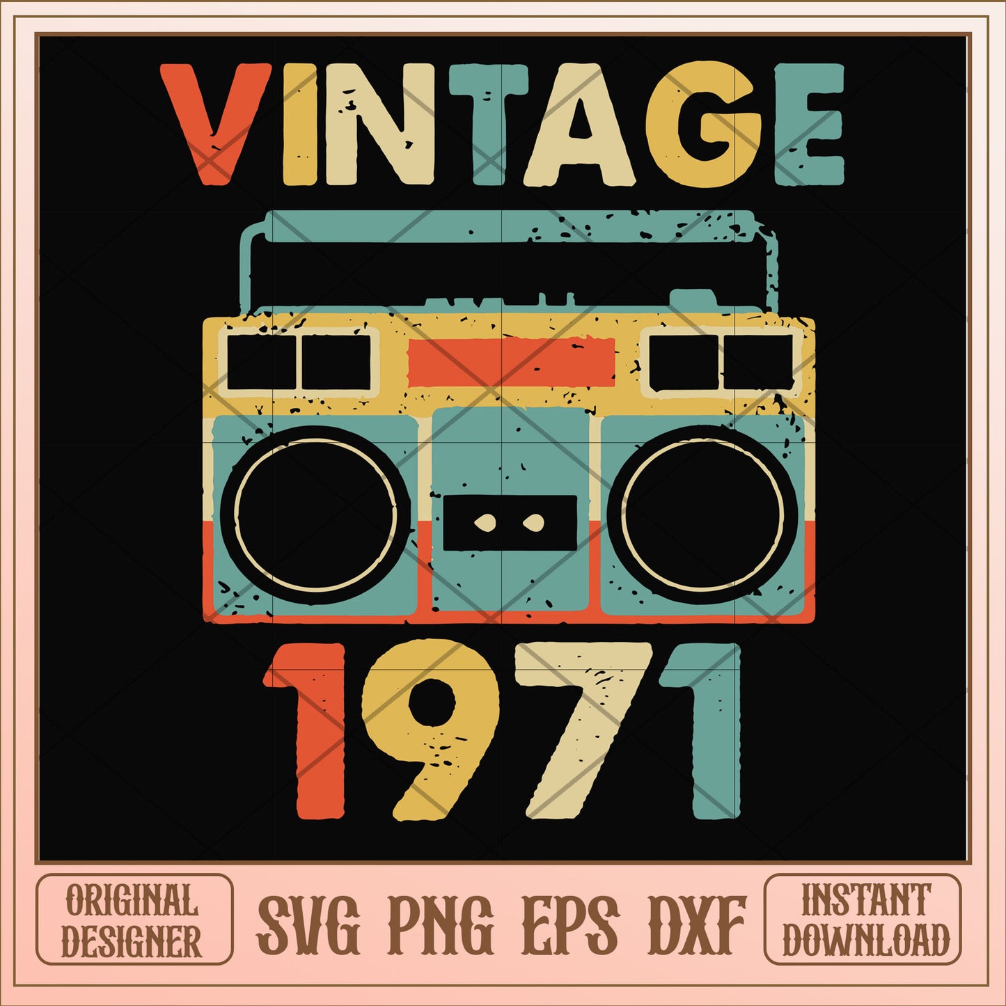 Vintage November 1971 svg, vintage svg, birthday svg