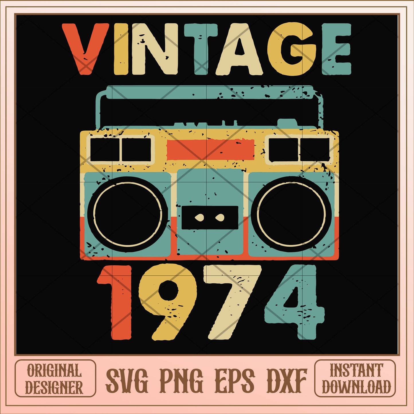 Vintage November 1974 svg, vintage svg, birthday svg