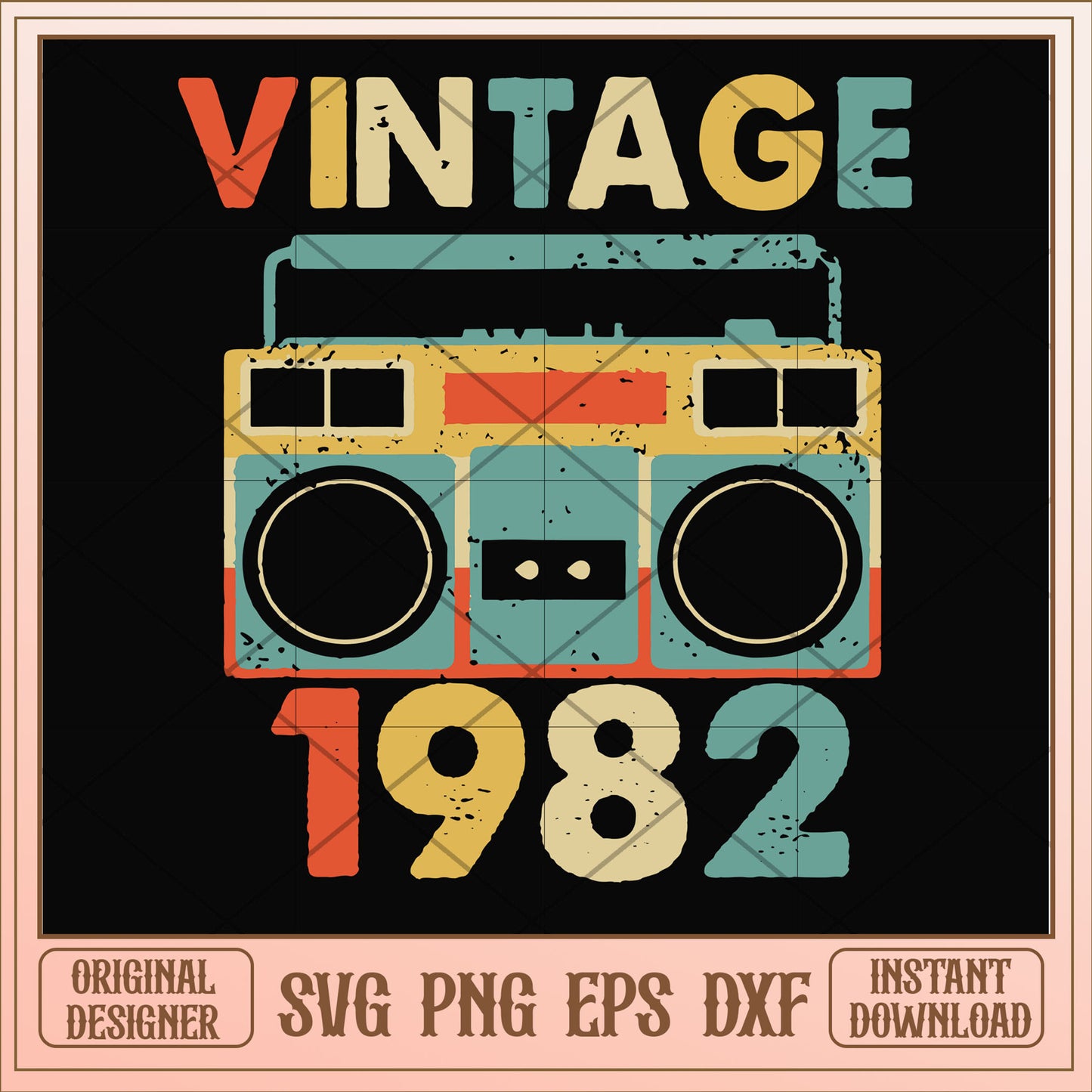 Vintage November 1982 svg, vintage svg, birthday svg