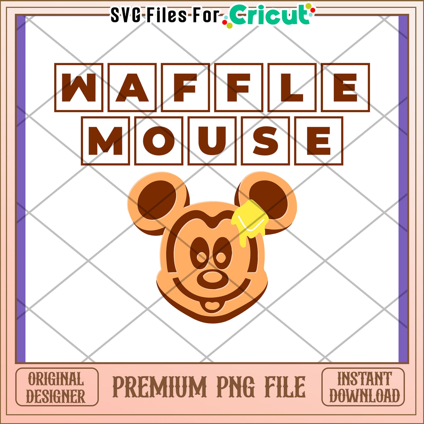 Waffle Mickey Mouse PNG Design