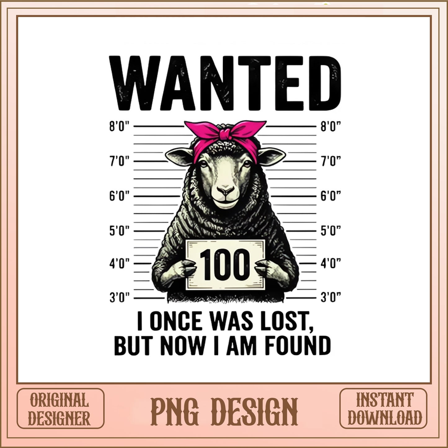 Wanted Sheep Mugshot PNG, Funny Sheep Design, Black Sheep PNG