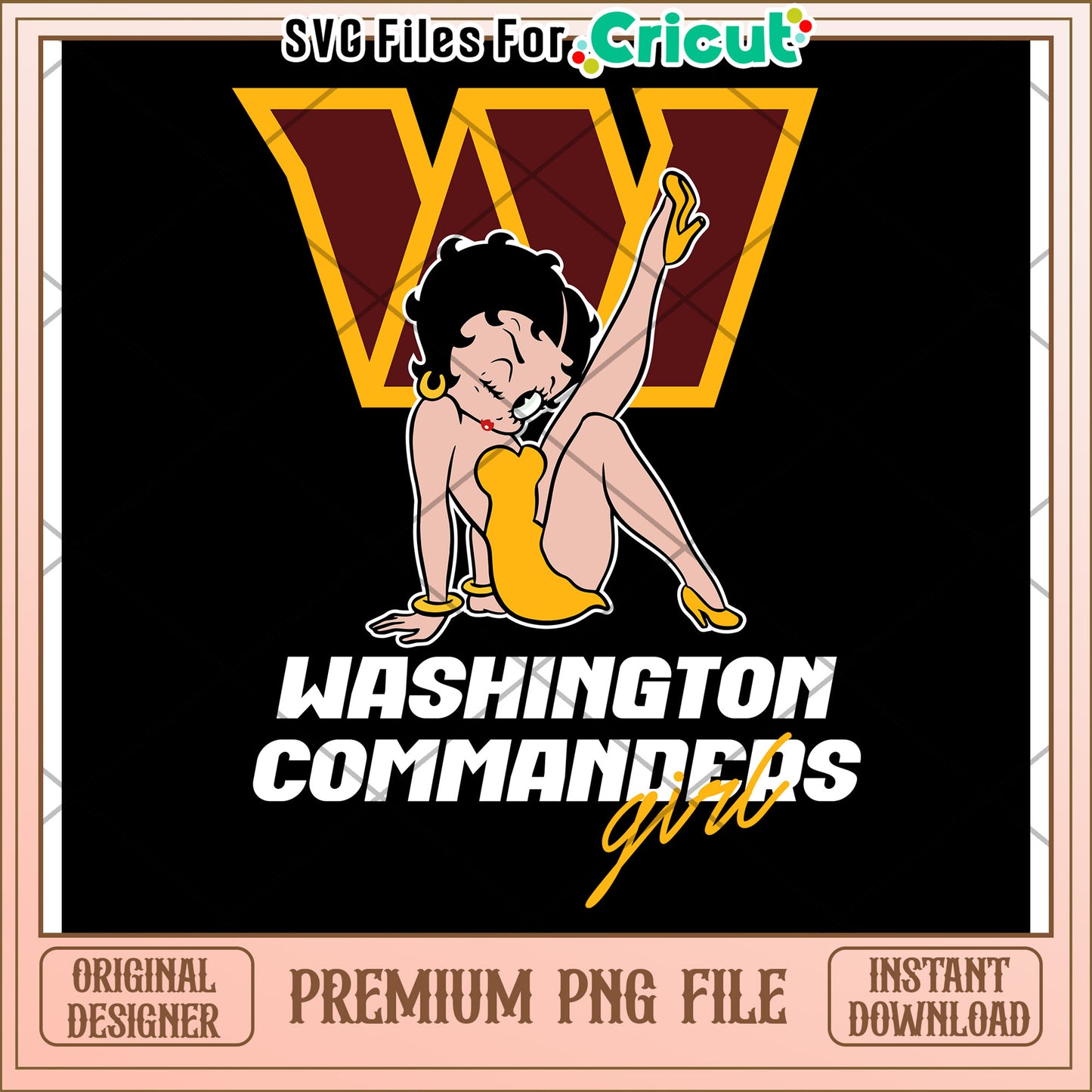 Washington Commanders Girl PNG Design, Perfect for Crafts and DIY