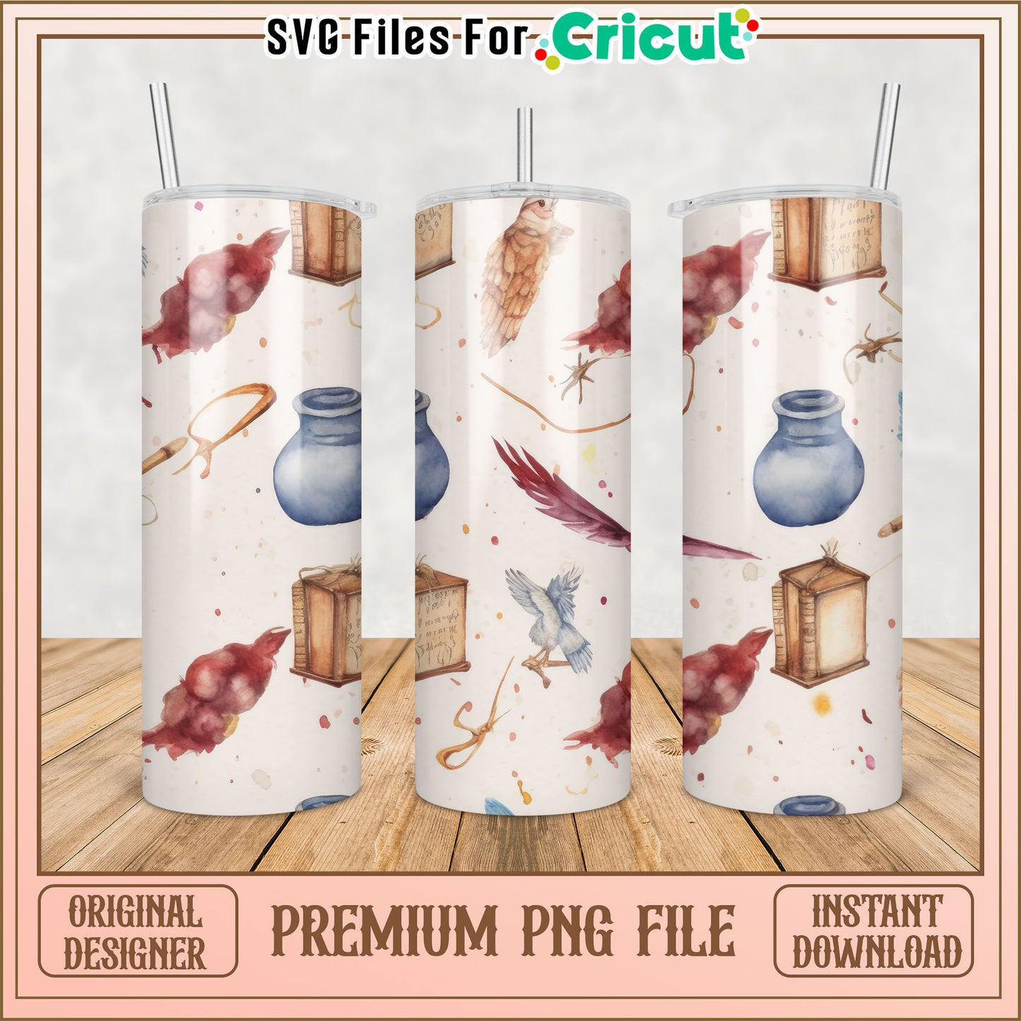 Watercolor Tumbler PNG Sublimation Design