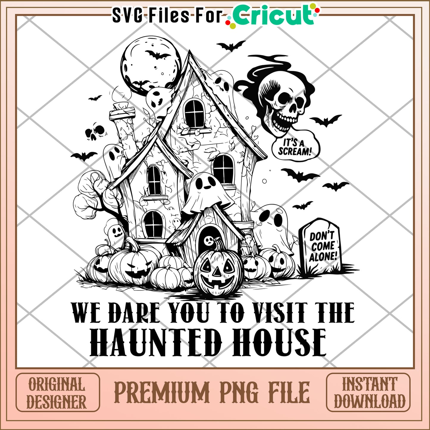 We dare you to visit the haunted house png, halloween pumpkin png, halloween music png