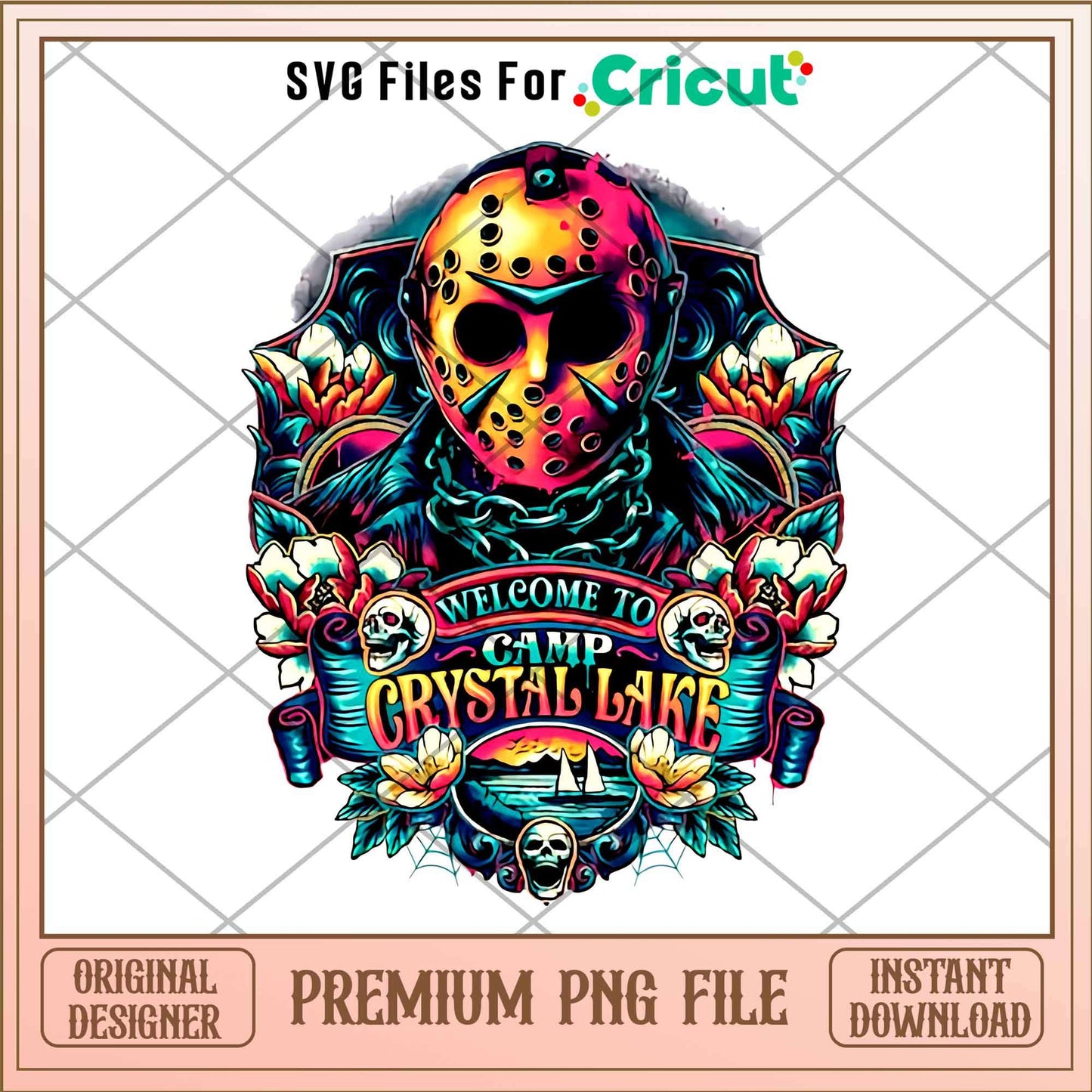 Welcome to Camp Crystal Lake png, Horror characters png, Digital Download