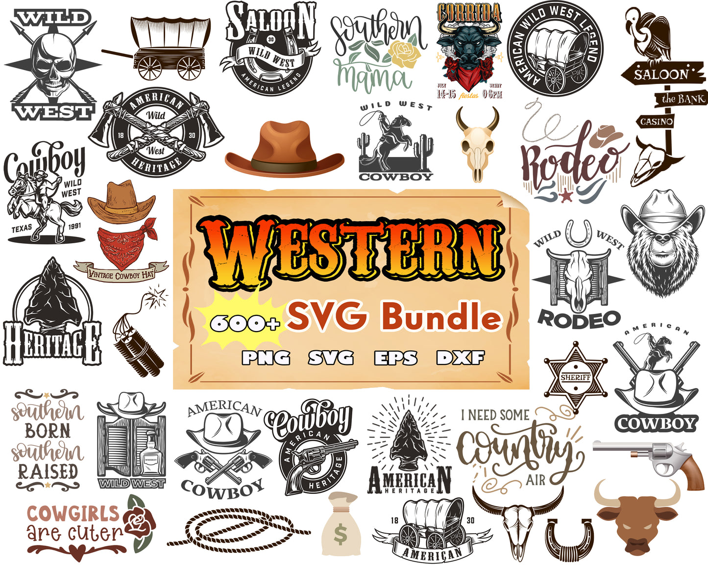 American cowboy logo bundle svg, cowboys logo svg, the wild west svg