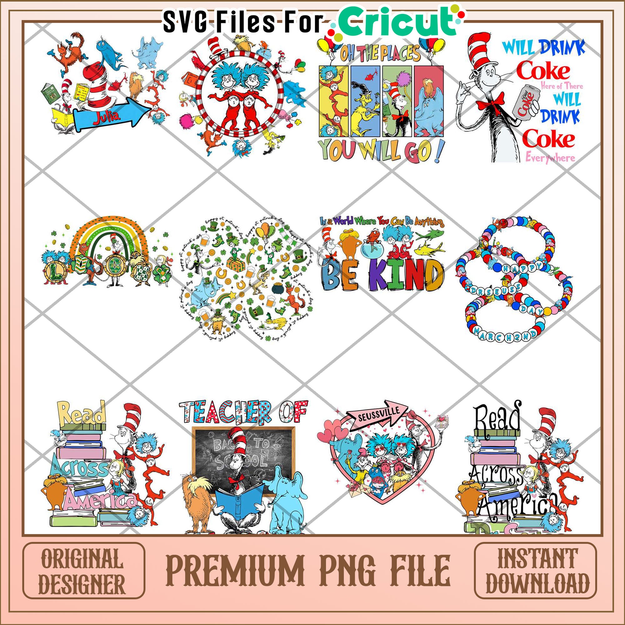 Whimsical Dr Seuss Bundle PNG for Creative Projects – svg files for cricut