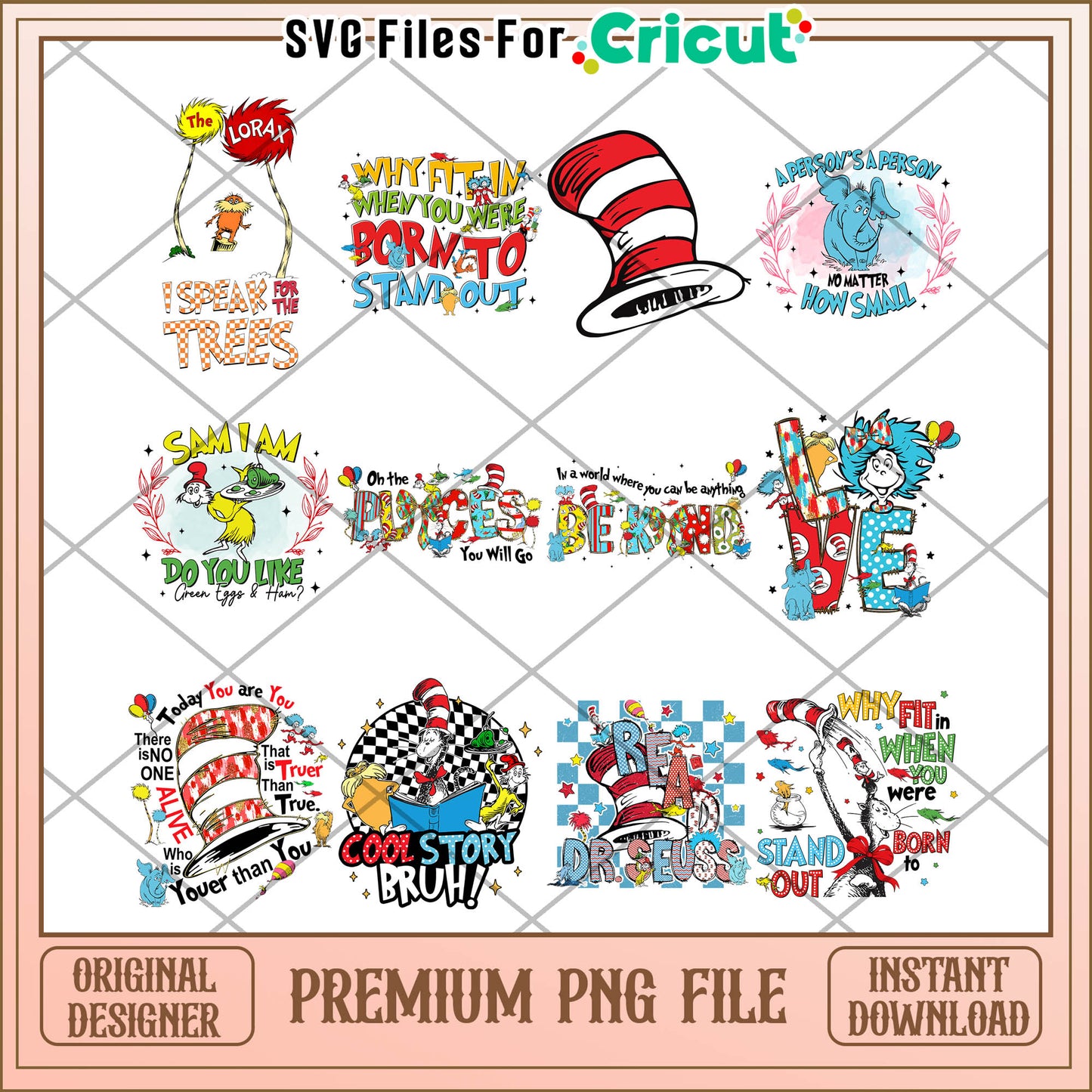 Whimsical Dr Seuss Quote Bundle PNG for Creative Projects