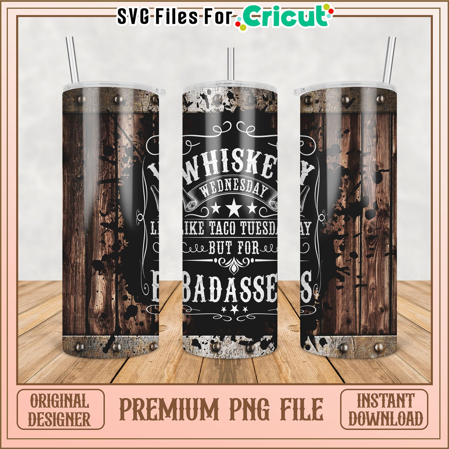 Whiskey Wednesday PNG Tumbler Design
