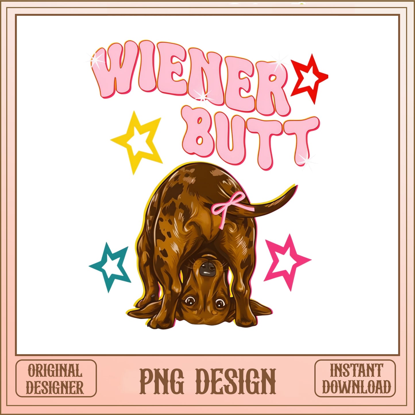 Wiener Butt Dachshund PNG, Funny Doxie Dog PNG, Sausage Dog PNG