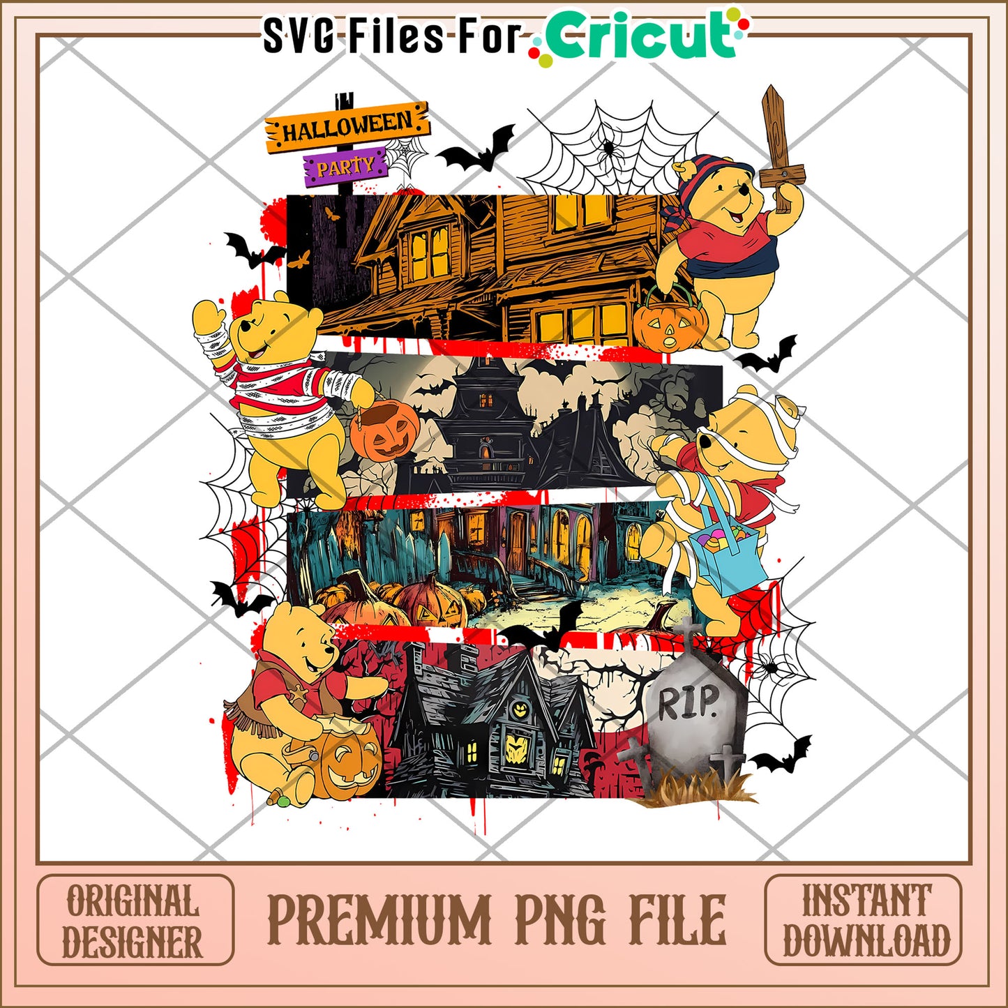 Winne the pooh Halloween Party png, halloween characters png, halloween time png