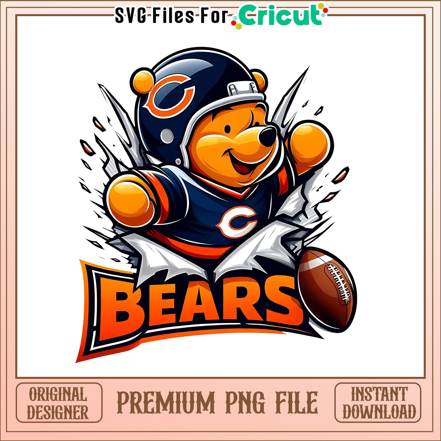 Winnie The Pooh Bears png, Chicago Bears png, NFL png