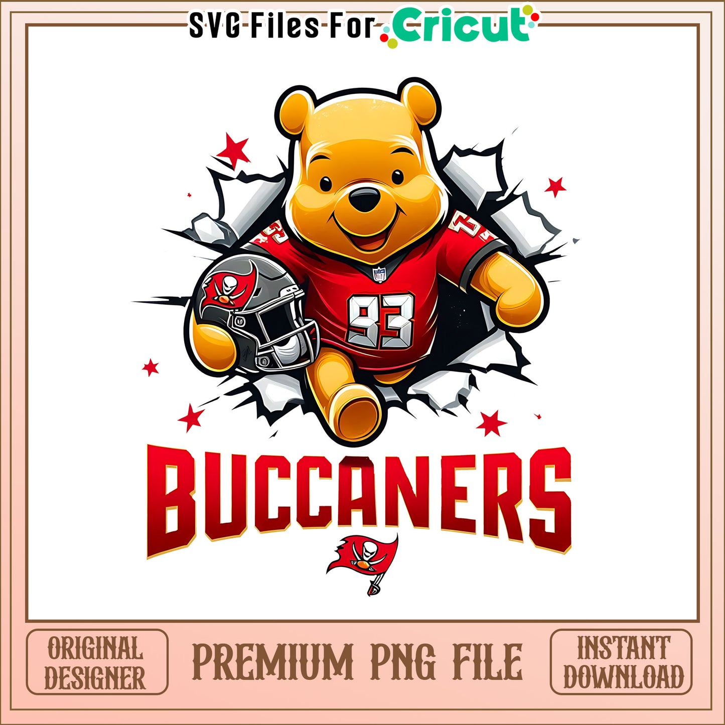 Winnie The Pooh Buccaneers png, Tampa Bay Buccaneers png, NFL png