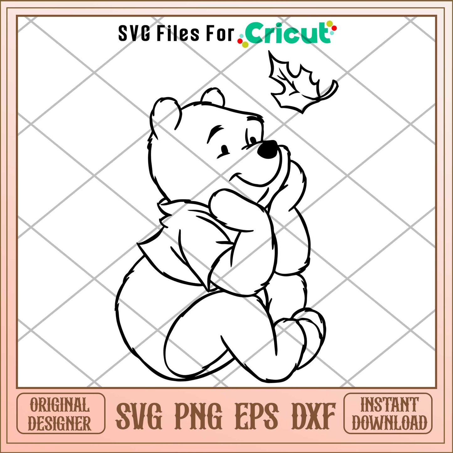 Winnie The Pooh Coloring svg, Winnie the pooh character svg, Digital Download