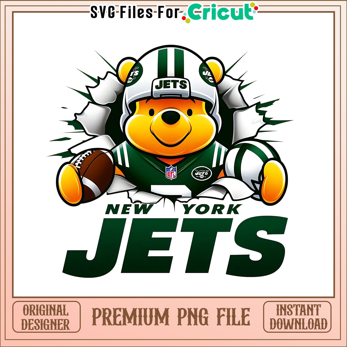 Winnie The Pooh Jets png, New York Jets png, NFL png