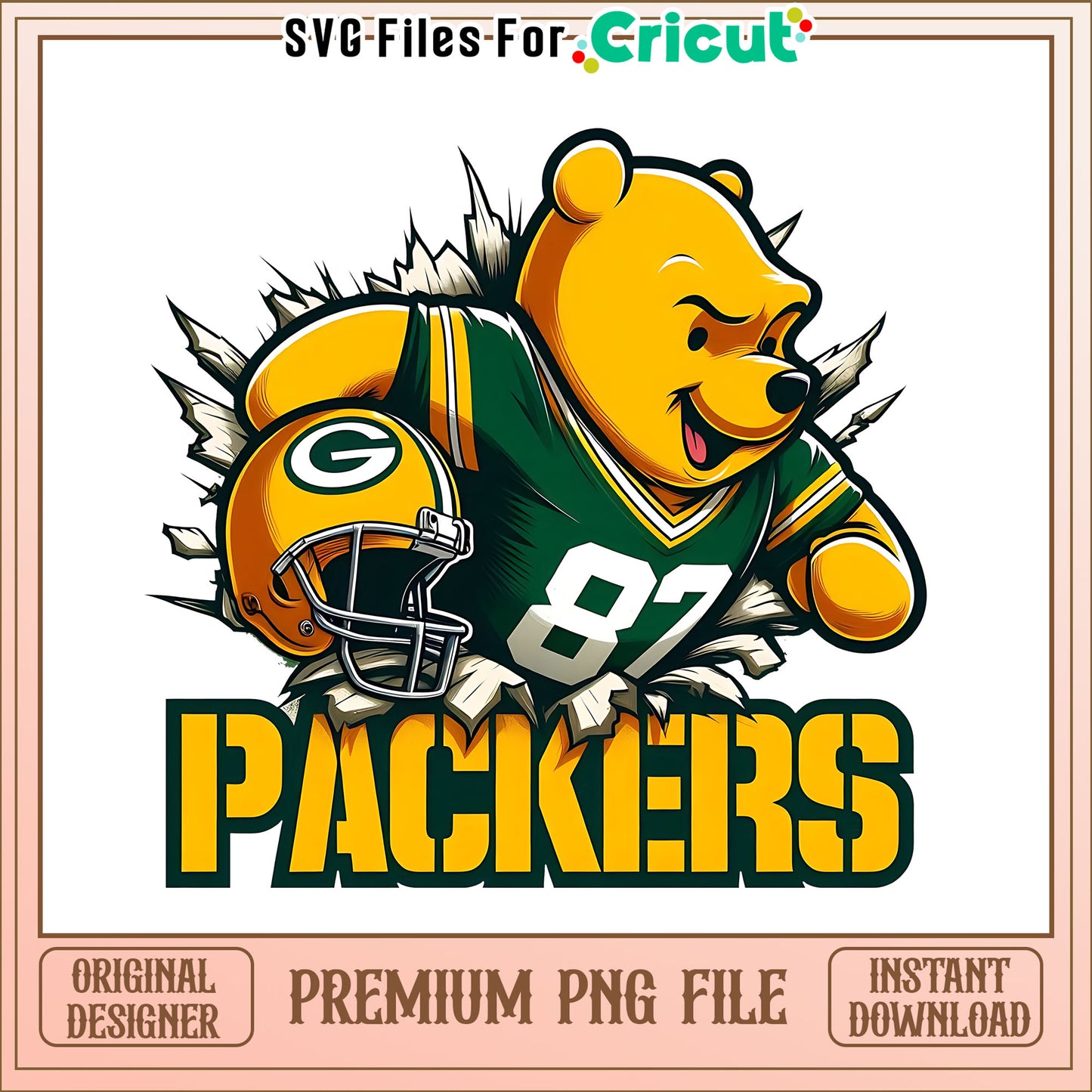 Winnie The Pooh Packers png, Green Bay Packers png, NFL png