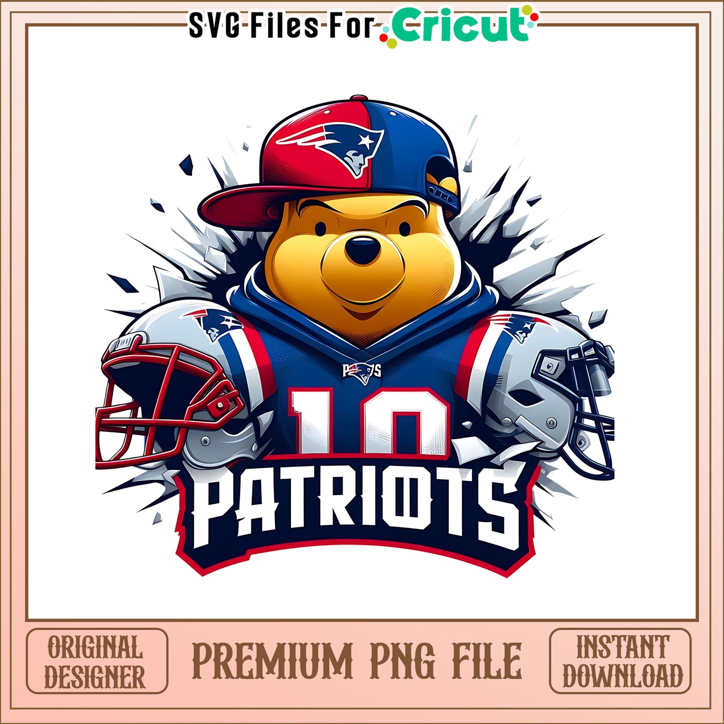 Winnie The Pooh Patriots png, New England Patriots png, NFL png