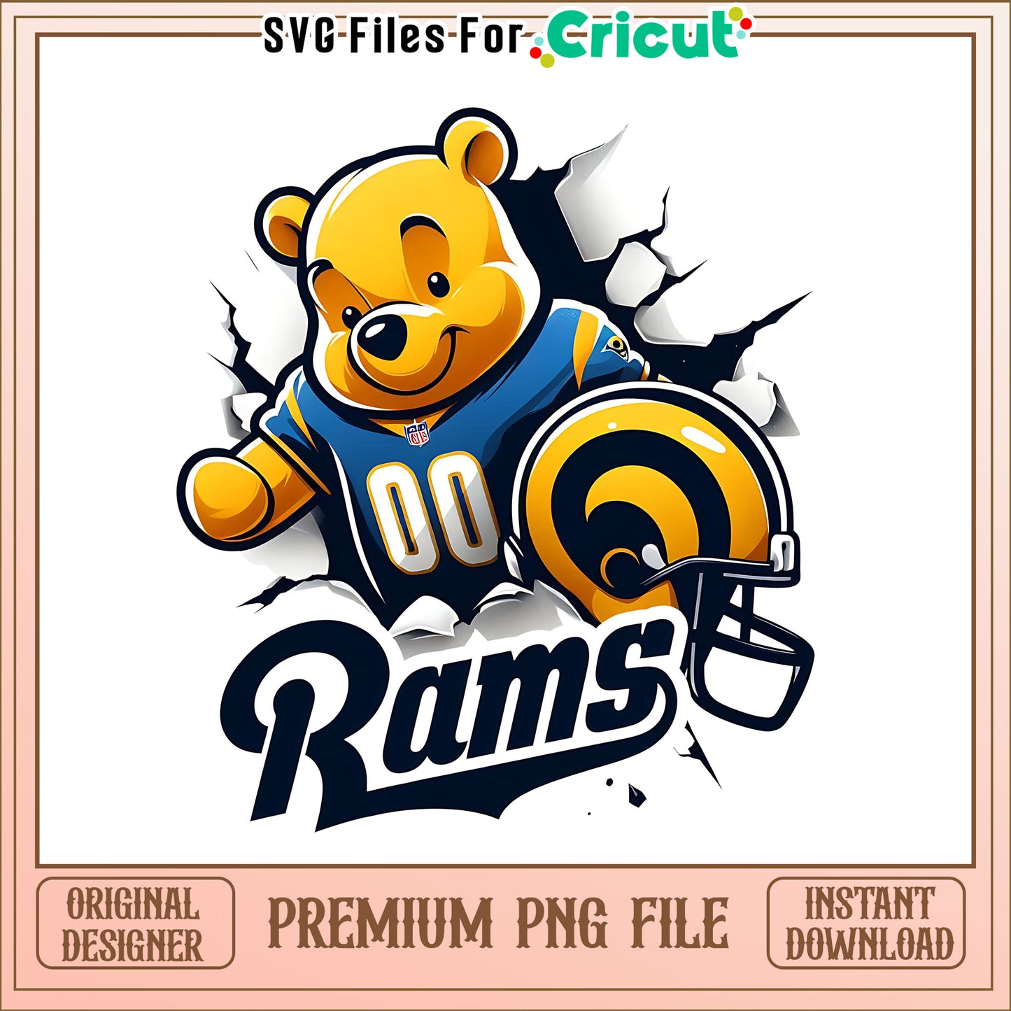 Winnie The Pooh Rams png, Los Angeles Rams png, NFL png