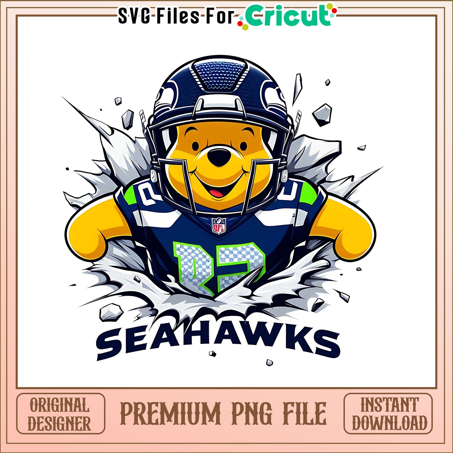 Winnie The Pooh Seahawks png, Seattle Seahawks png, NFL png