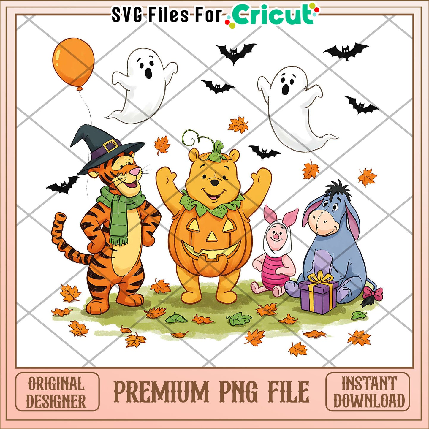 Winnie and halloween friends png, halloween png, halloween characters png