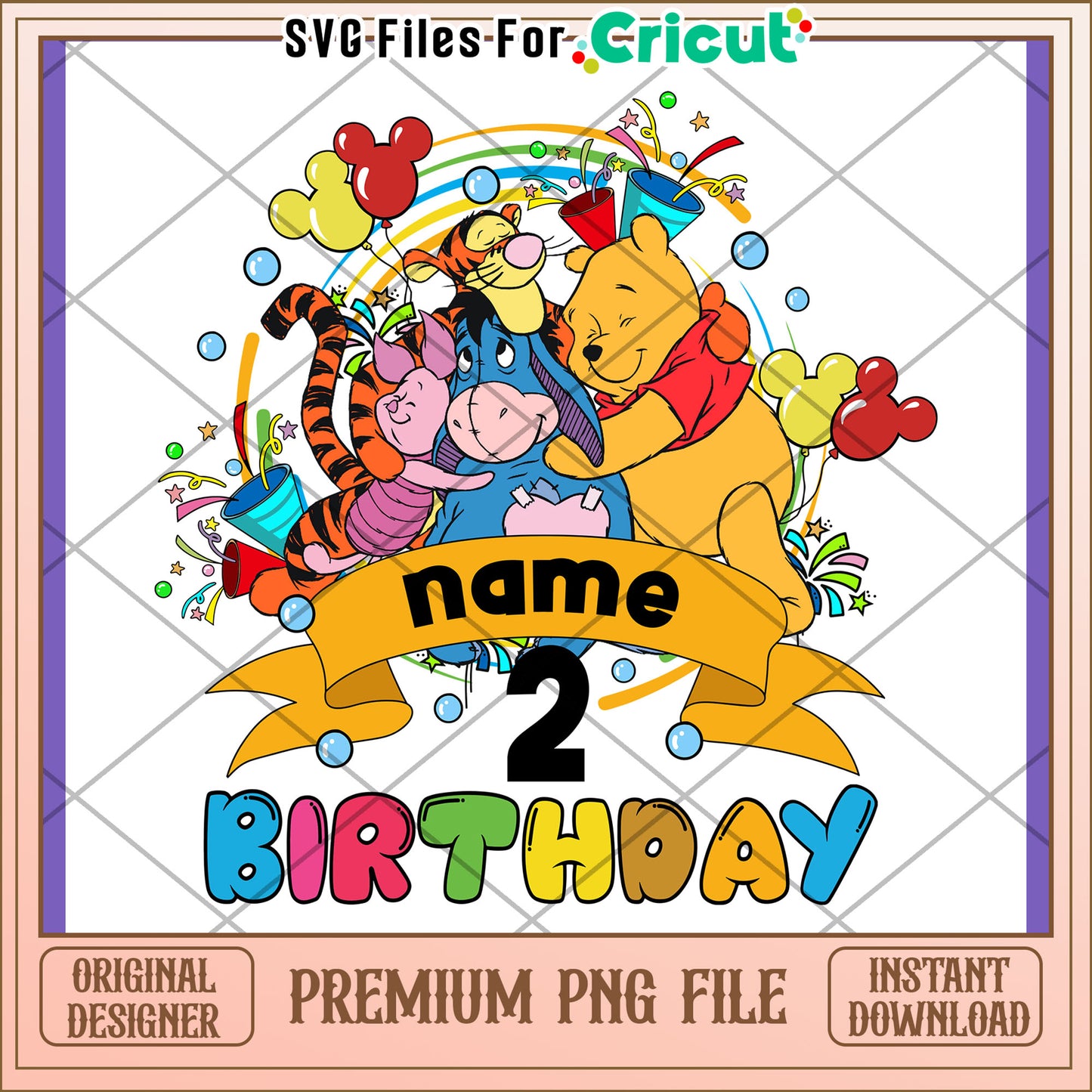 Winnie the Pooh 2nd Birthday PNG