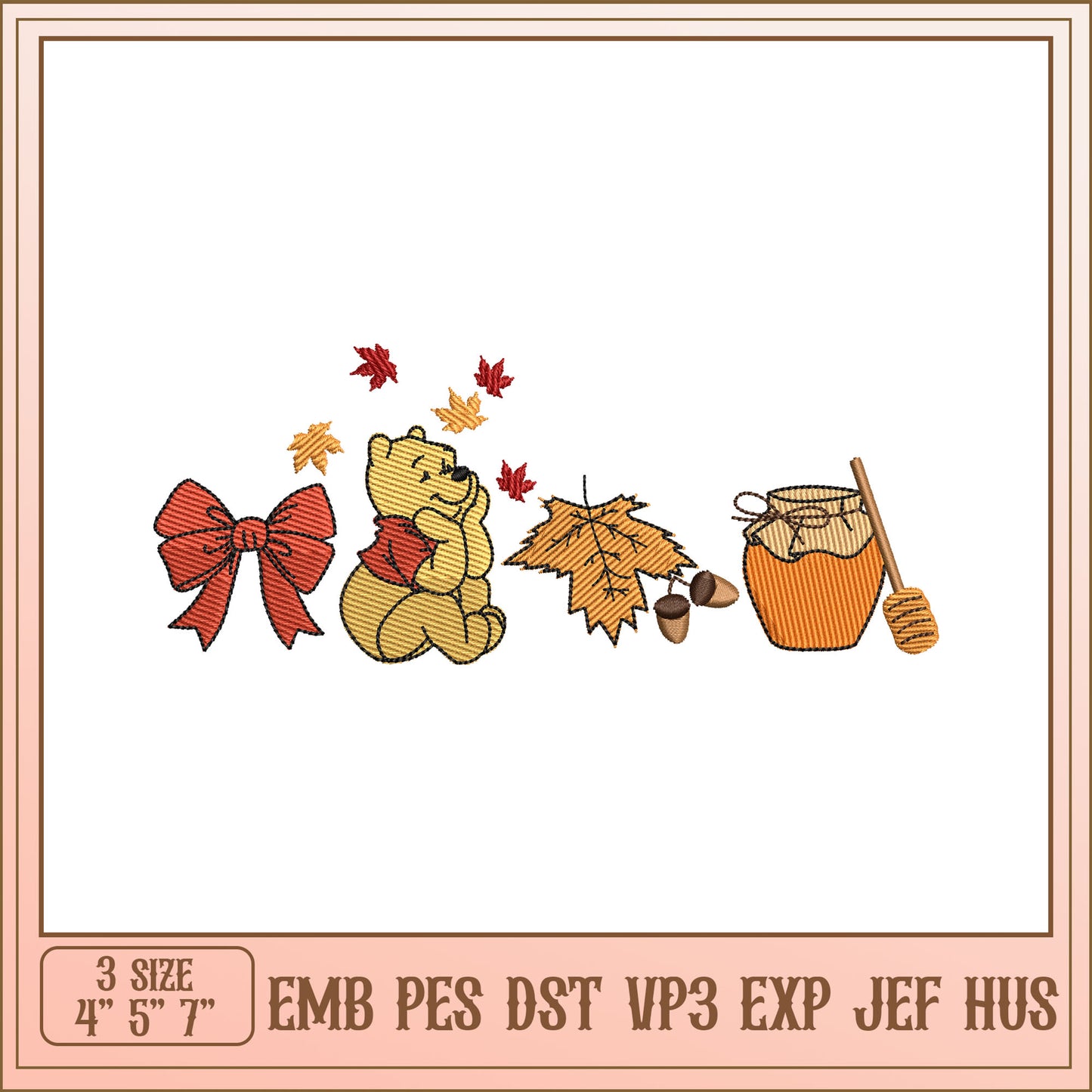 Winnie the Pooh Autumn Embroidery