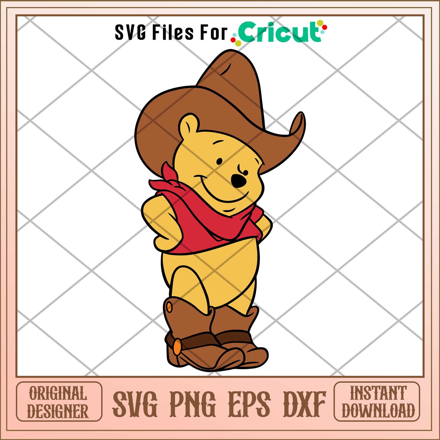 Winnie the Pooh Cowboy svg, Winnie the pooh character svg, Digital Download